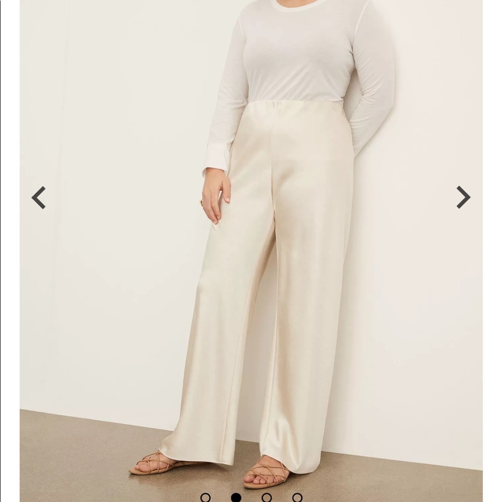 Vince Cream crinkle satin pants